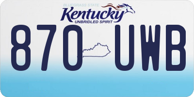 KY license plate 870UWB