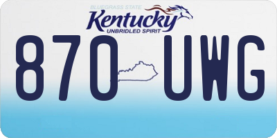 KY license plate 870UWG