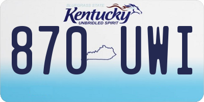 KY license plate 870UWI