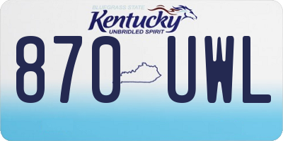 KY license plate 870UWL