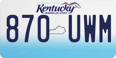 KY license plate 870UWM