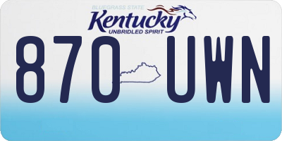 KY license plate 870UWN
