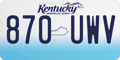 KY license plate 870UWV