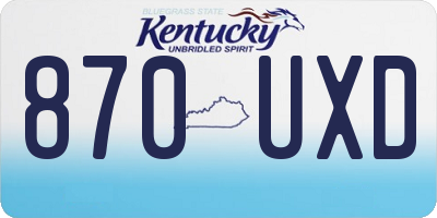 KY license plate 870UXD