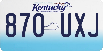 KY license plate 870UXJ