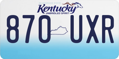 KY license plate 870UXR
