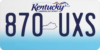 KY license plate 870UXS