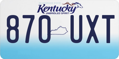 KY license plate 870UXT