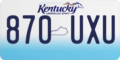 KY license plate 870UXU