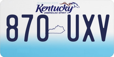 KY license plate 870UXV