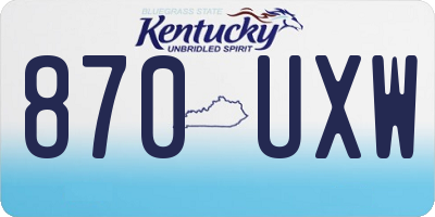KY license plate 870UXW
