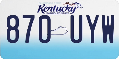 KY license plate 870UYW