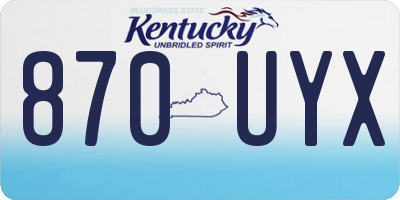 KY license plate 870UYX