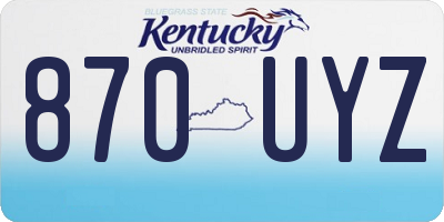 KY license plate 870UYZ