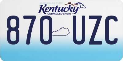 KY license plate 870UZC