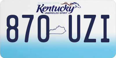 KY license plate 870UZI
