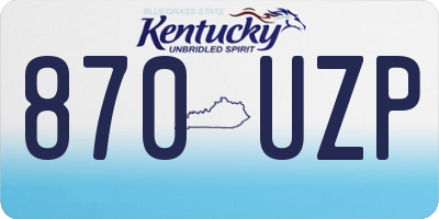 KY license plate 870UZP