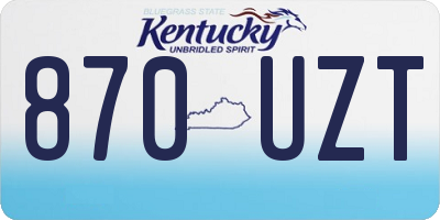 KY license plate 870UZT