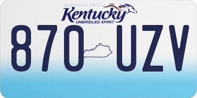 KY license plate 870UZV