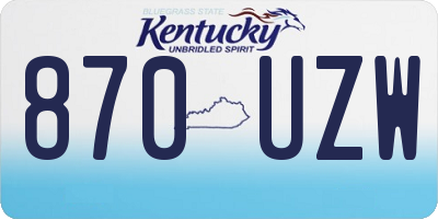 KY license plate 870UZW