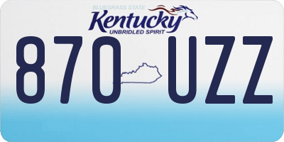 KY license plate 870UZZ