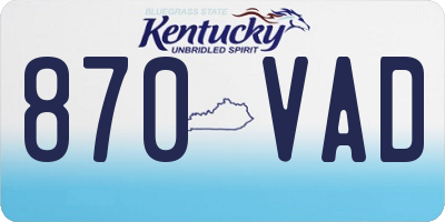 KY license plate 870VAD