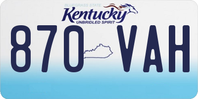 KY license plate 870VAH