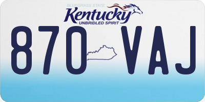 KY license plate 870VAJ