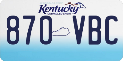 KY license plate 870VBC