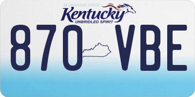 KY license plate 870VBE