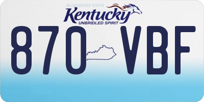 KY license plate 870VBF