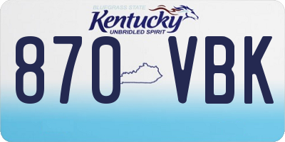 KY license plate 870VBK