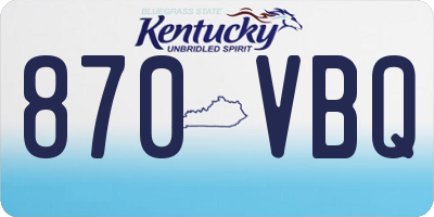 KY license plate 870VBQ