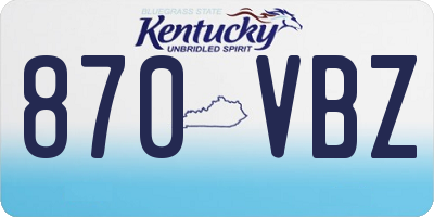 KY license plate 870VBZ