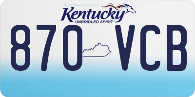 KY license plate 870VCB
