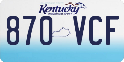 KY license plate 870VCF