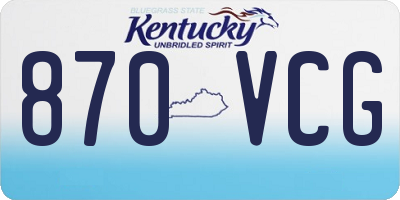 KY license plate 870VCG