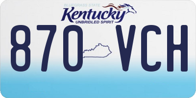 KY license plate 870VCH