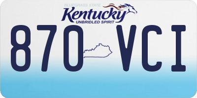 KY license plate 870VCI