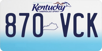 KY license plate 870VCK