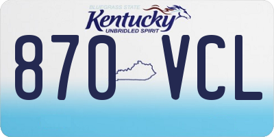KY license plate 870VCL