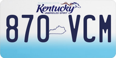 KY license plate 870VCM