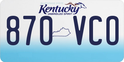 KY license plate 870VCO