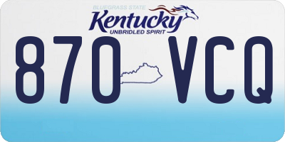 KY license plate 870VCQ