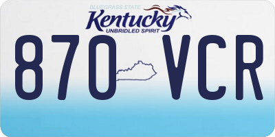 KY license plate 870VCR
