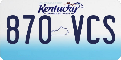 KY license plate 870VCS