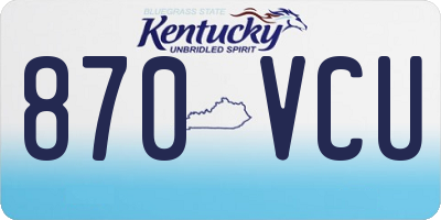 KY license plate 870VCU
