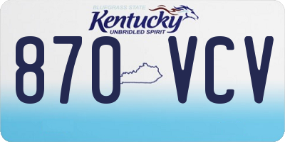 KY license plate 870VCV
