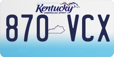 KY license plate 870VCX