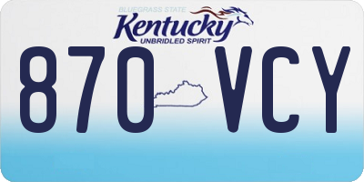 KY license plate 870VCY